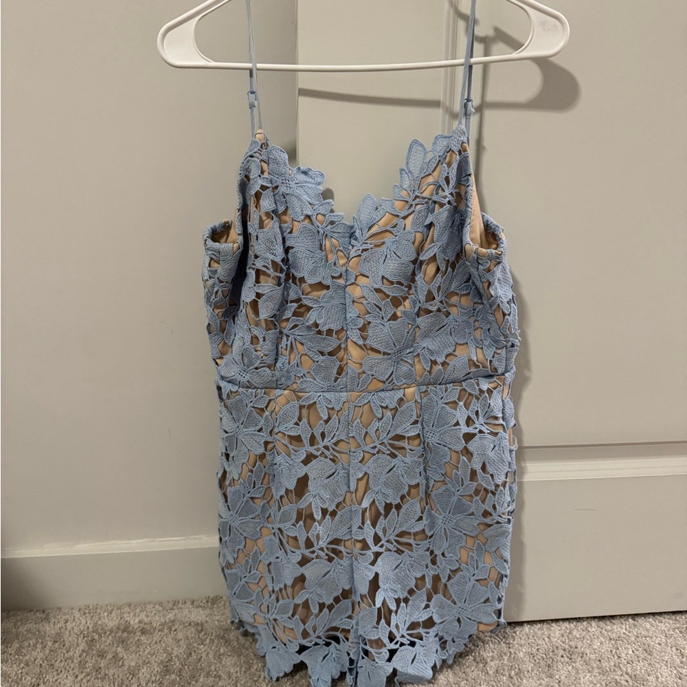 Elegant Blue Lace Jumpsuit